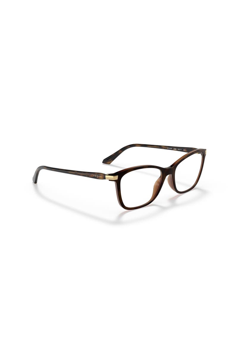Vogue Eyewear 53mm Rectangle optical glasses, Alternate, color, Brown