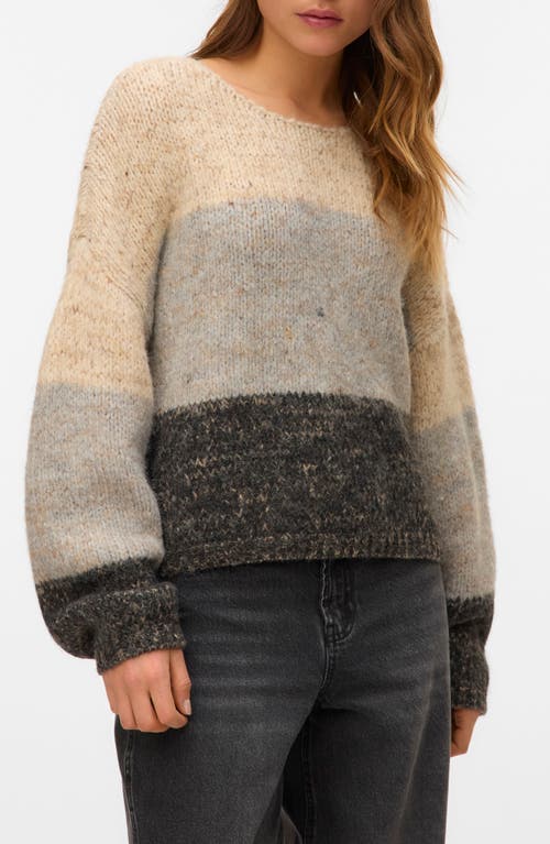 Vero Moda Jenna Colorblock Boatneck Sweater In Multi