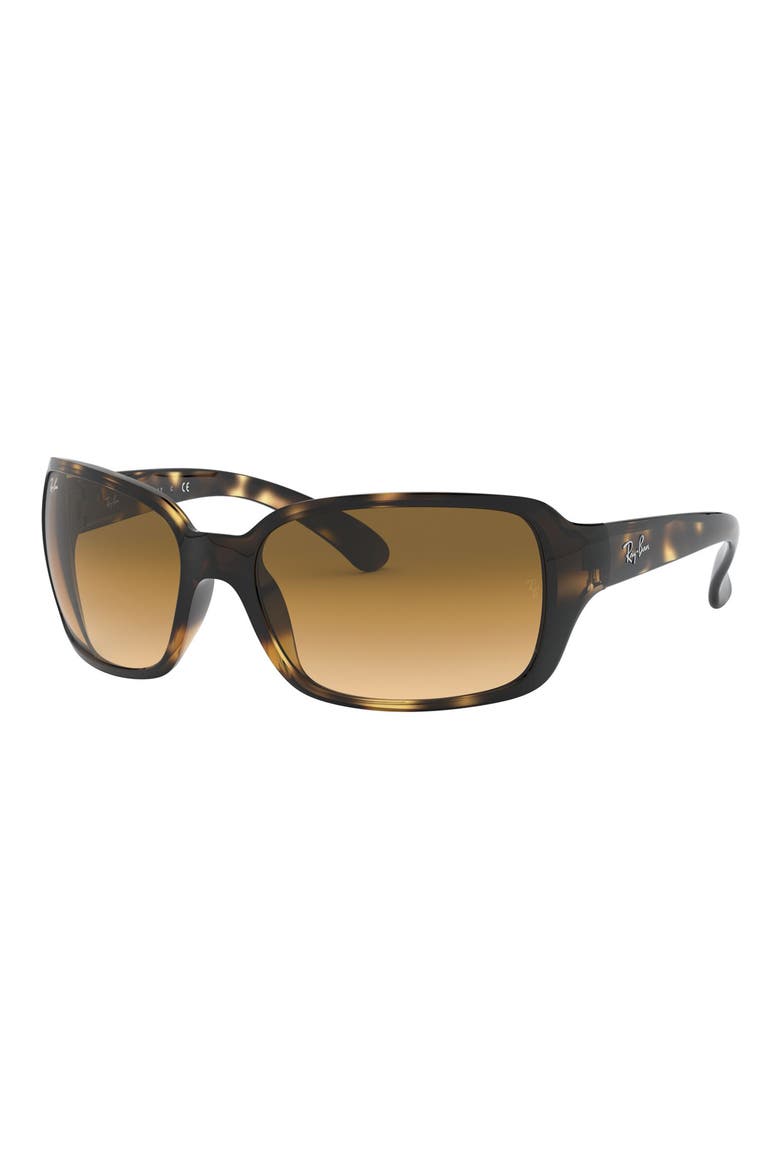 60mm Gradient Rectangular Sunglasses, Alternate, color, LIGHT HAVANA
