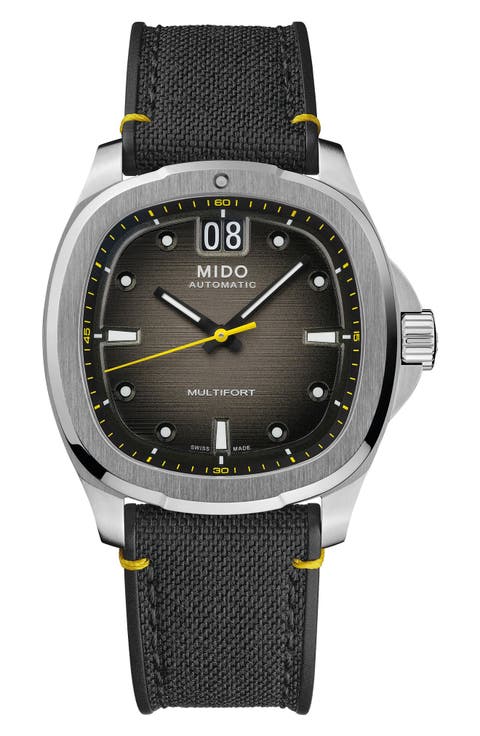 Multifort TV Big Date Automatic Webbing Strap Watch, 39.2mm x 40mm