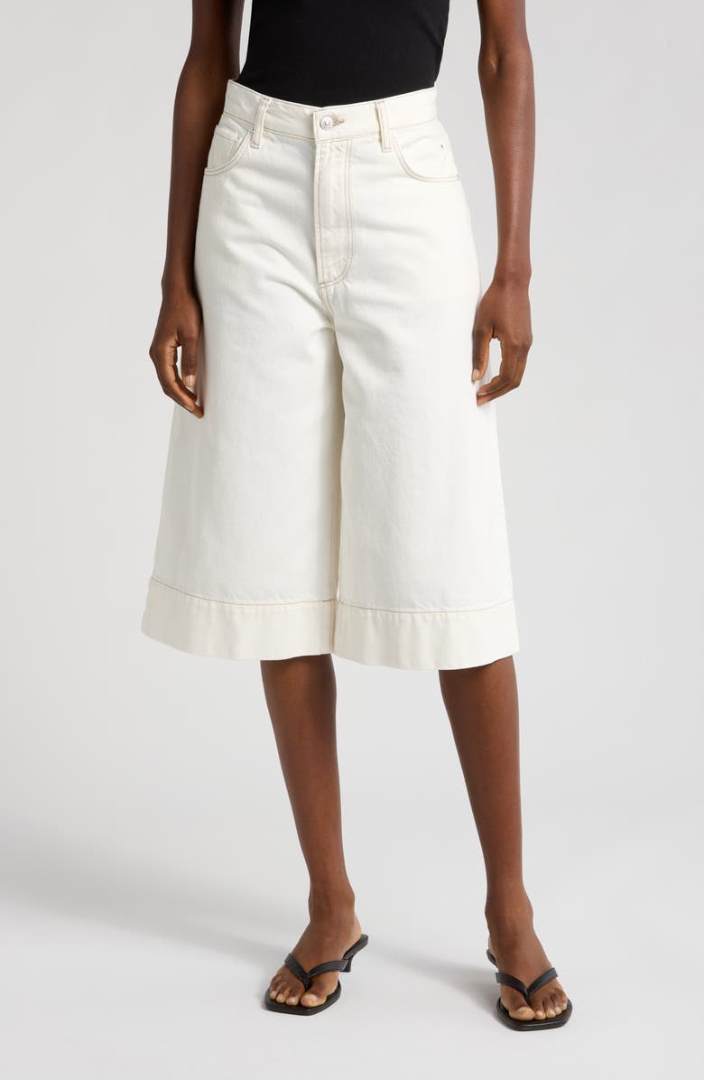 PAIGE Eva Gaucho Wide Leg Jeans, Main, color, Contrast Ecru