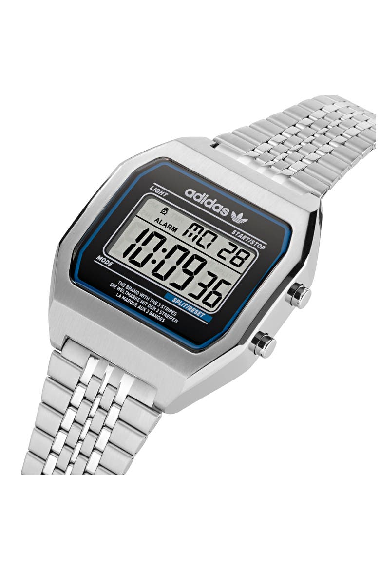 Digital Two M Digital Bracelet Watch, 36mm, Alternate, color, SILVER