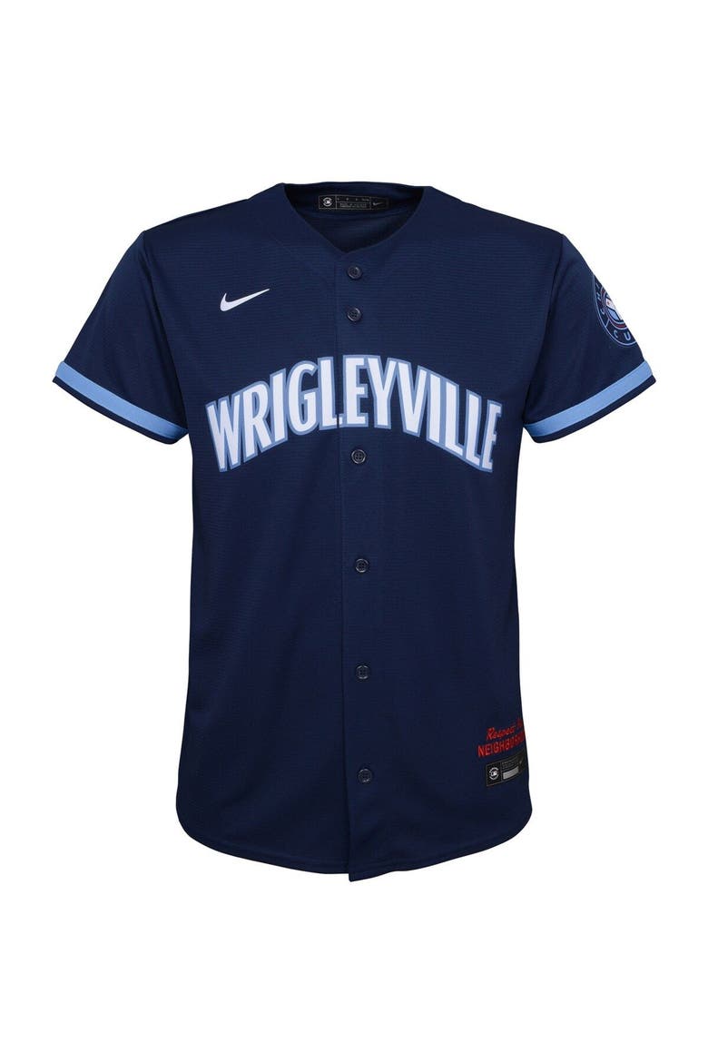 Preschool Nike Seiya Suzuki Navy Chicago Cubs City Connect Script Replica Player Jersey, Alternate, color, Navy