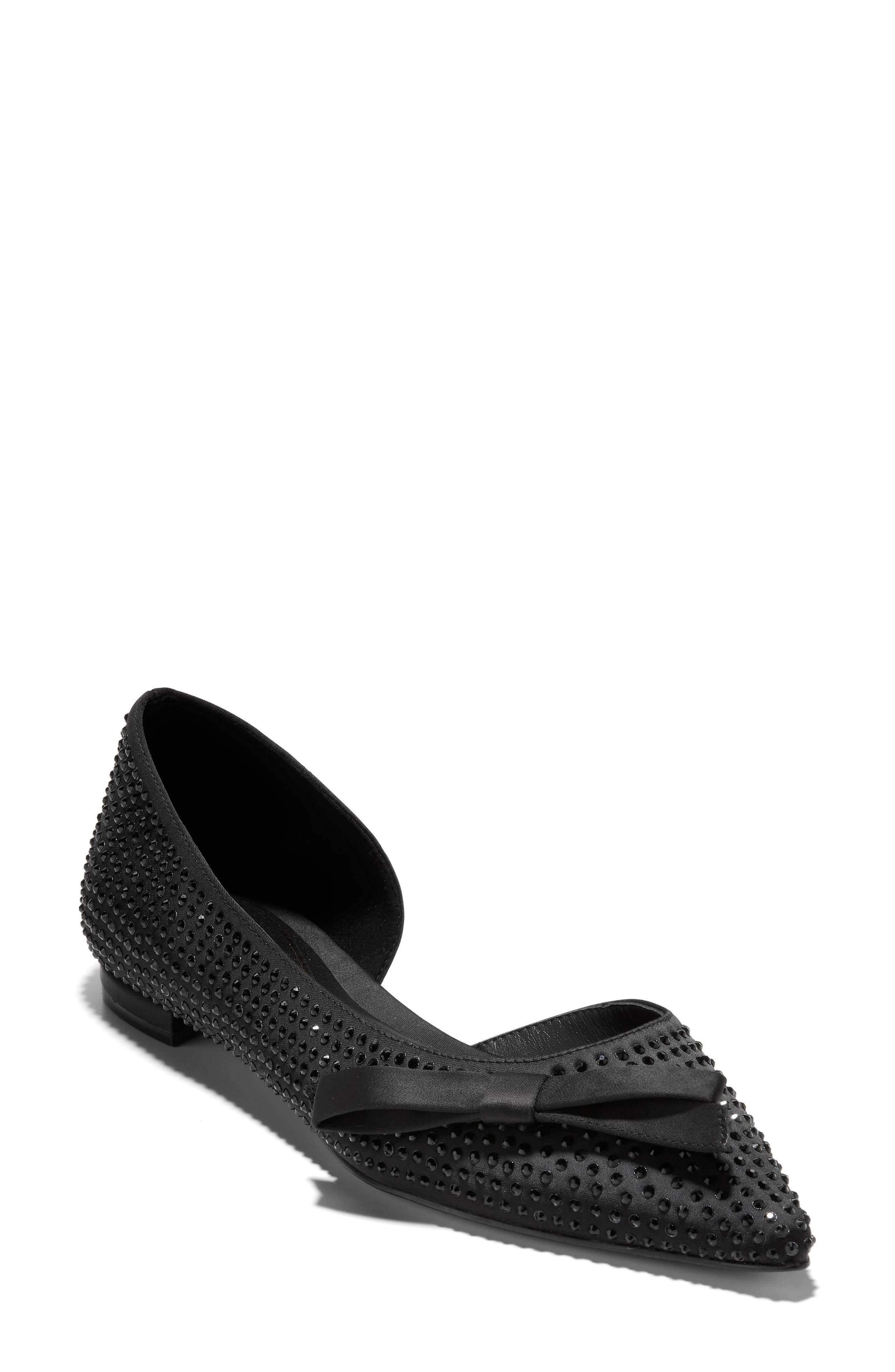 Cole Haan Noella Bow Satin Skimmer Flat, Main, color, 