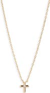 Argento Vivo Sterling Silver Lab Grown Diamond Cross Pendant Necklace