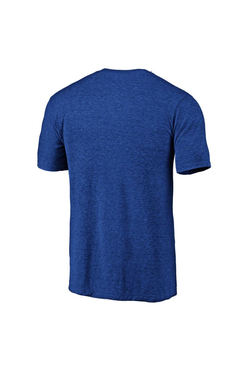 FANATICS Men's Fanatics Branded Heathered Royal Milwaukee Brewers Weathered Official Logo Tri-Blend T-Shirt, Alternate, color, 