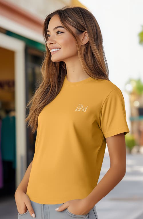 Dalix Be Kind Womens Relaxed Tee In Mustard