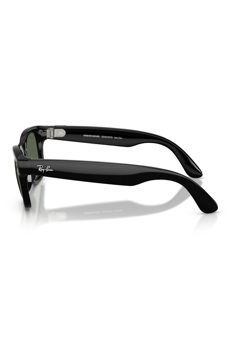 Meta Wayfarer Gen 2 50mm Square AI Sunglasses, Alternate, color, SHINY BLACK / GREEN
