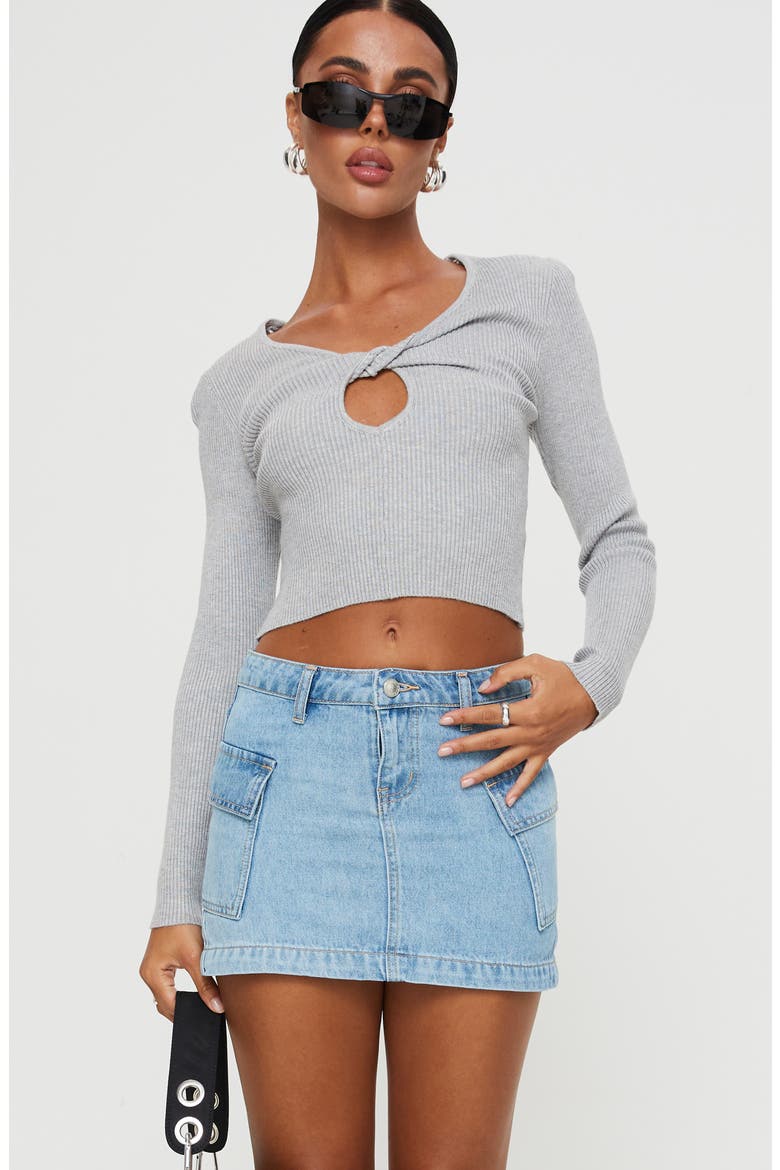 Zakai Denim Cargo Miniskirt, Alternate, color, LIGHT/ PASTEL BLUE