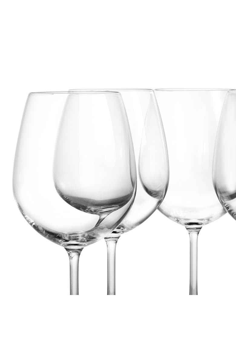 4 Piece 20oz Red Wine Glass Set, Alternate, color, Clear