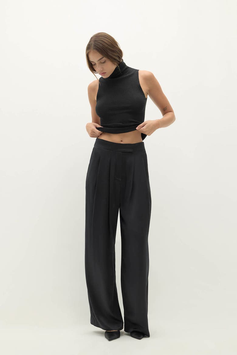 Rosalie Silk Trouser, Main, color, Black