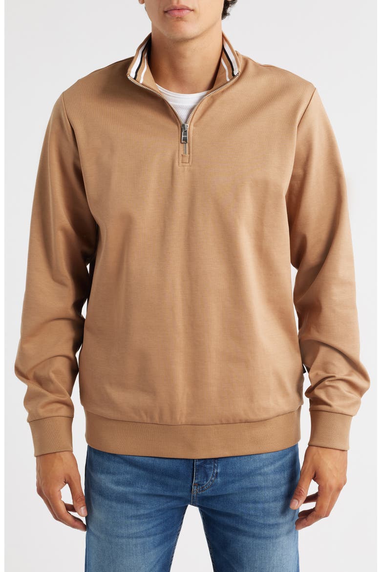 Stimmann Half Zip Top, Main, color, MEDIUM BEIGE