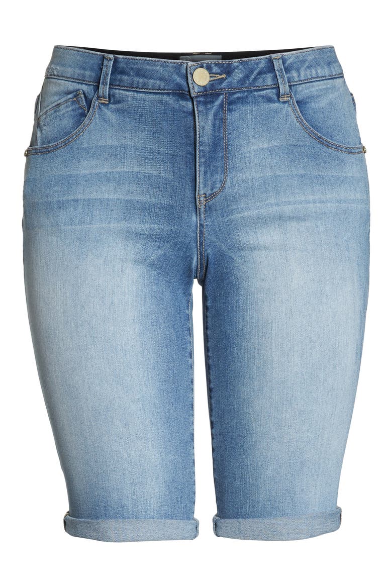 'Ab'Solution Cuffed Denim Shorts, Alternate, color, LB LIGHT BLUE