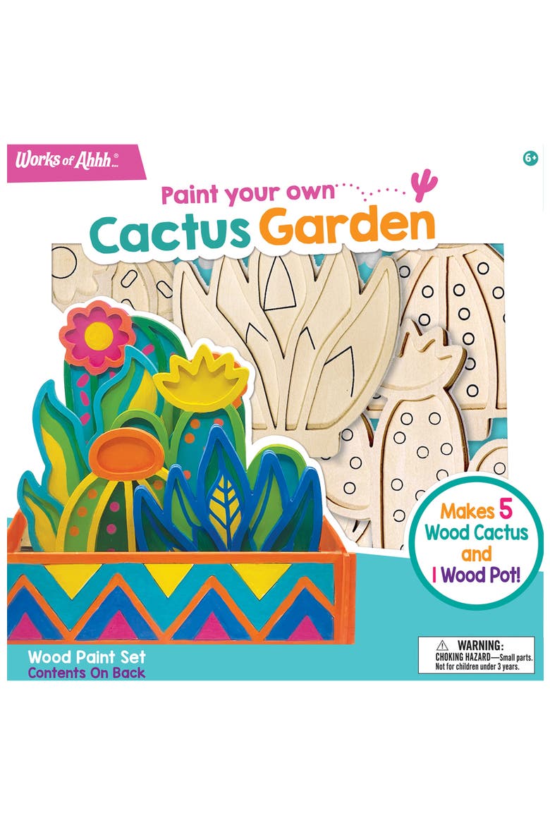 Cactus Garden Wood Craft Kit, Main, color, Multicolor