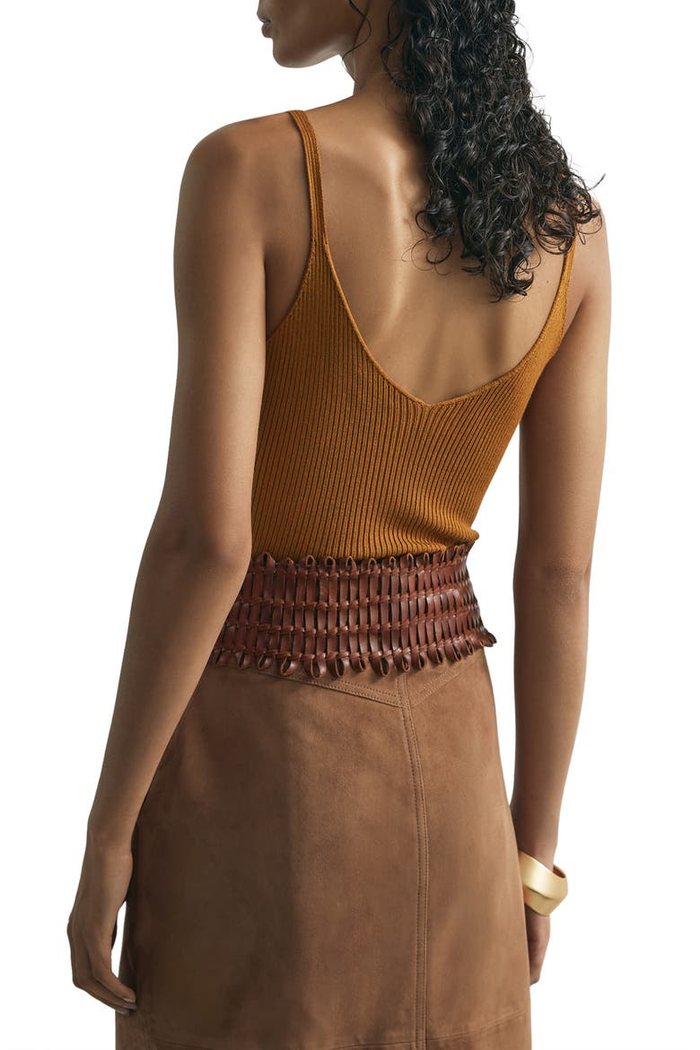 Cara Rib Silk Blend Sweater Tank, Alternate, color, RUST