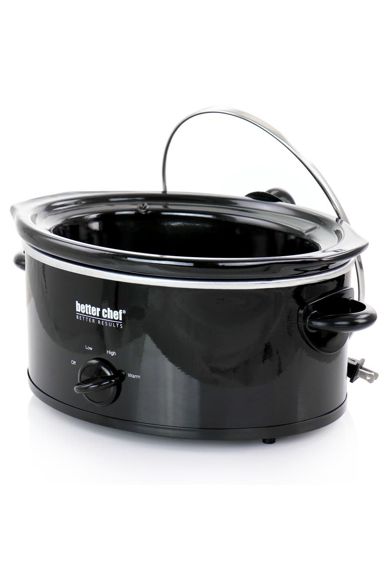 3 Quart Oval Slow Cooker with Removable Stoneware Crock, Alternate, color, Black