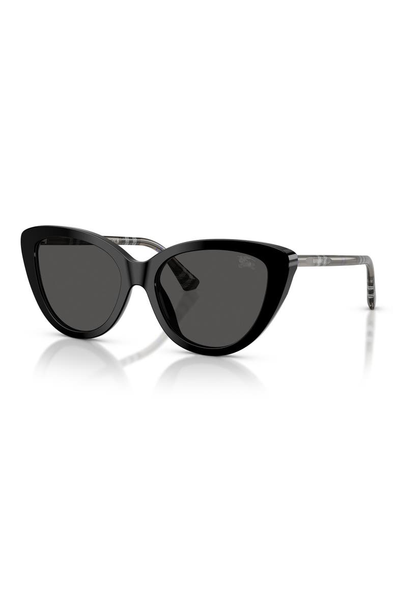 55mm Cat Eye Sunglasses, Alternate, color, BLACK/DARK GREY