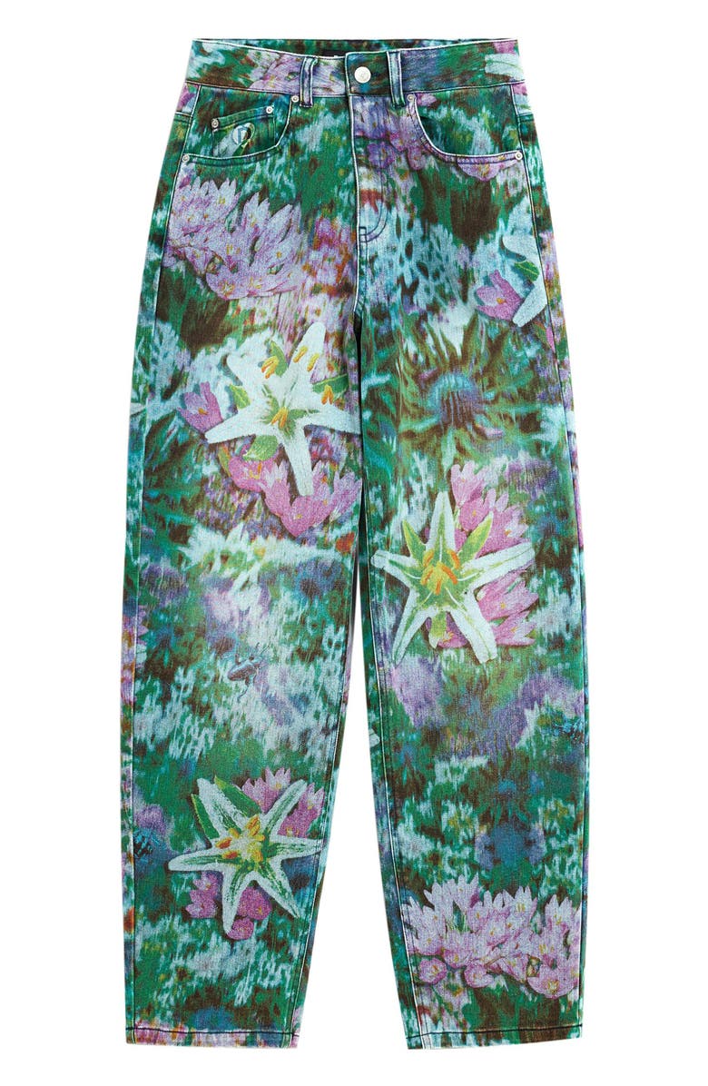 Desigual Wild Garden Print Straight Leg Jeans, Alternate, color, Medium Blue