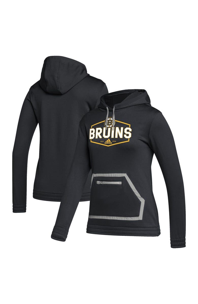 adidas Women's adidas Black Boston Bruins Team Pullover Hoodie, Main, color,