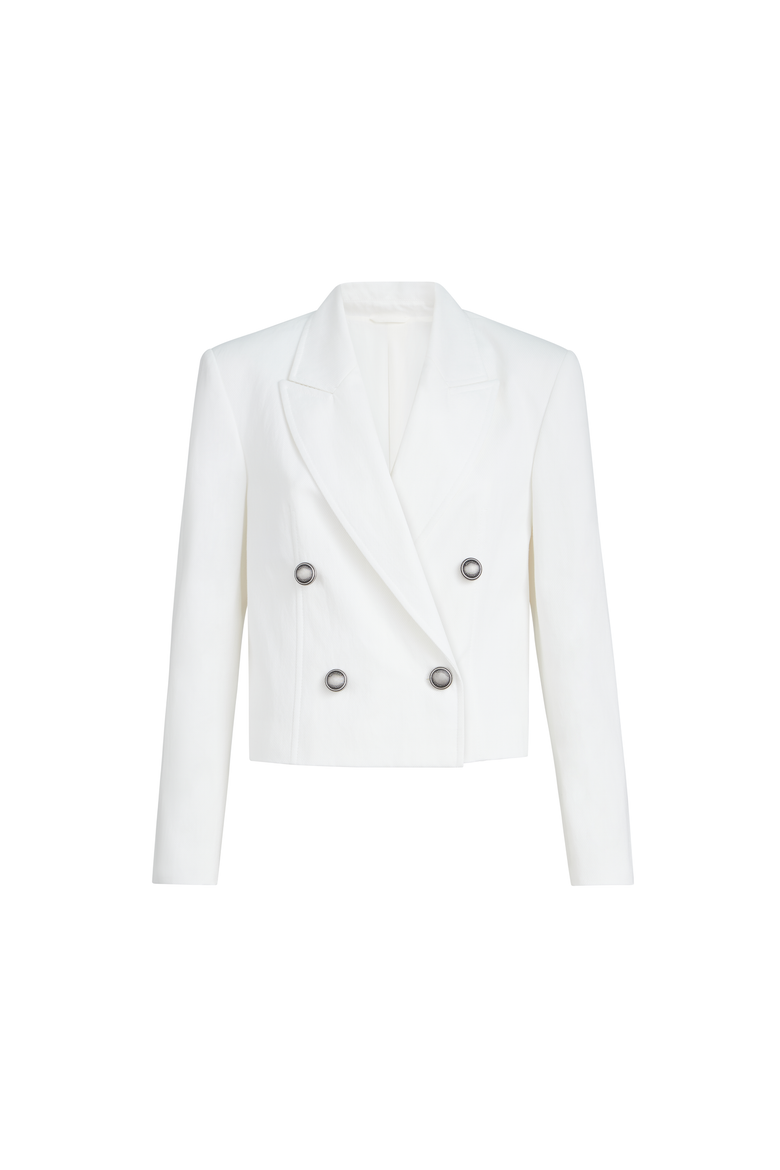 Blazer with monili, Alternate, color, White