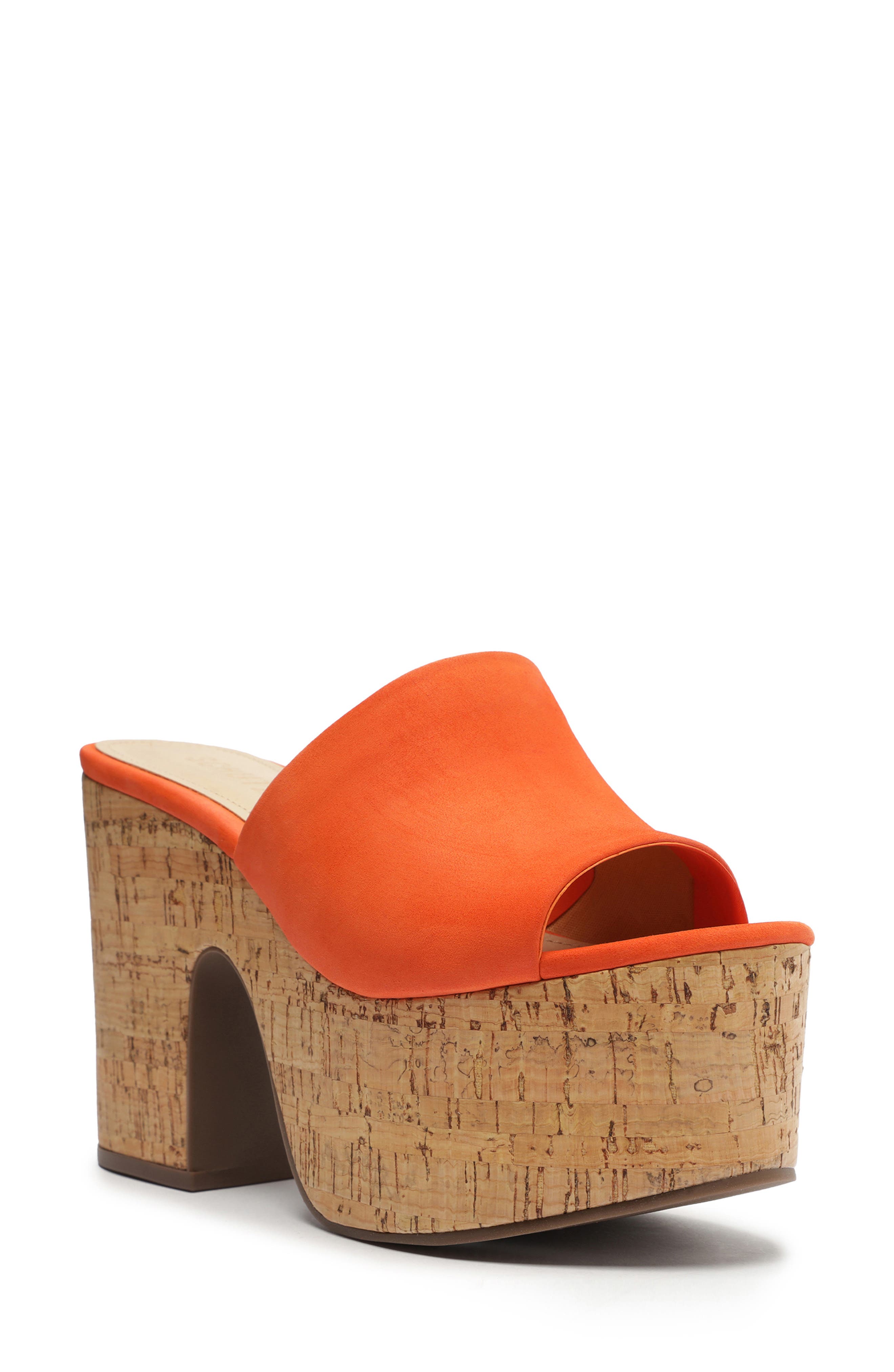 Dalle Platform Slide Sandal, Main, color, FLAME ORANGE
