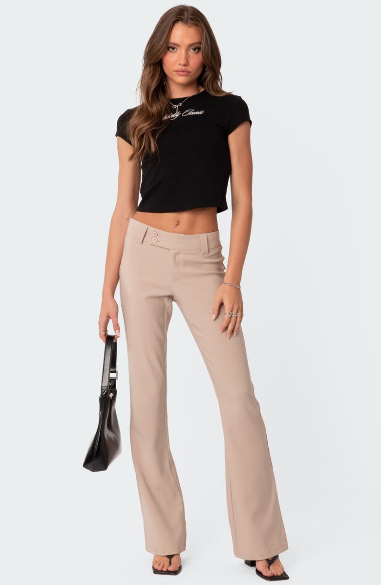 EDIKTED Enzo Flare Leg Trousers, Alternate, color, 