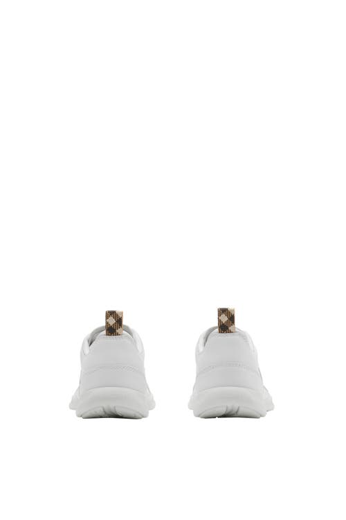 Burberry Leather Matrix Sneakers In White