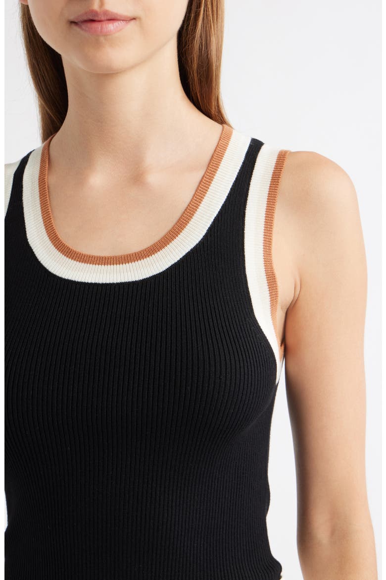 Crochi Rib Tank Top, Alternate, color, BLACK