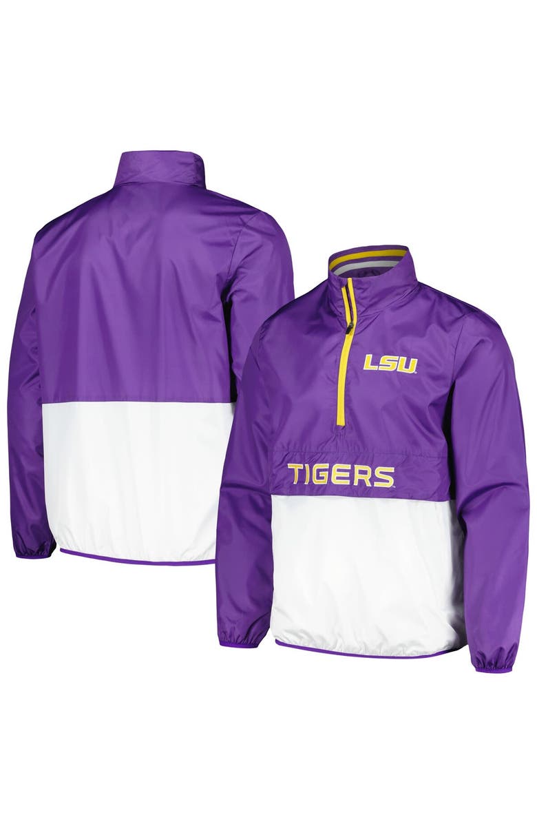 G-III SPORTS BY CARL BANKS Men's G-III Sports by Carl Banks Purple LSU Tigers Cornerman Half-Zip Top, Alternate, color, Purple
