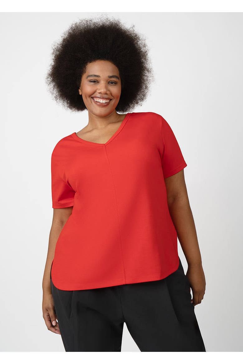CoolROSE Luxe Reversible Plus Size Tee Shirt, Main, color, Poppy