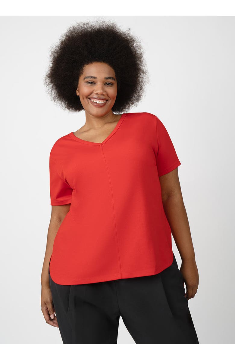 SEE ROSE GO CoolROSE Luxe Reversible Plus Size Tee Shirt, Main, color, Poppy
