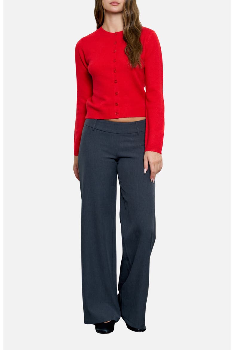 Button Down Cardigan, Alternate, color, RED