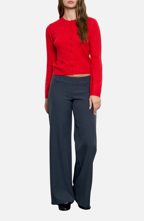 Blu Pepper Button Down Cardigan In Red