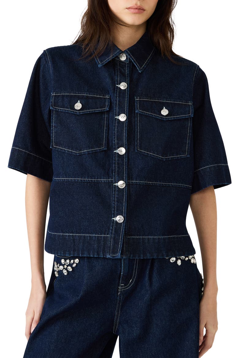 Eliana Denim Shirt, Main, color, BIJOU BLUE
