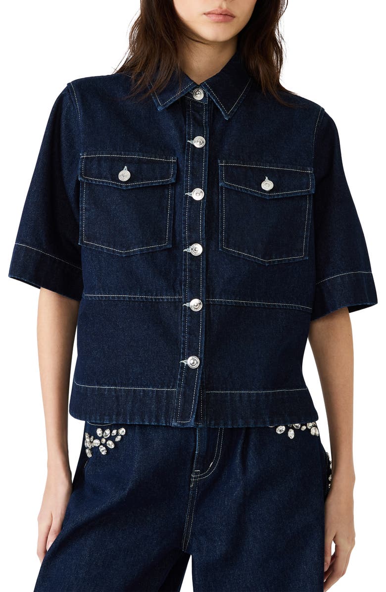 Steve Madden Eliana Denim Shirt, Main, color, Bijou Blue