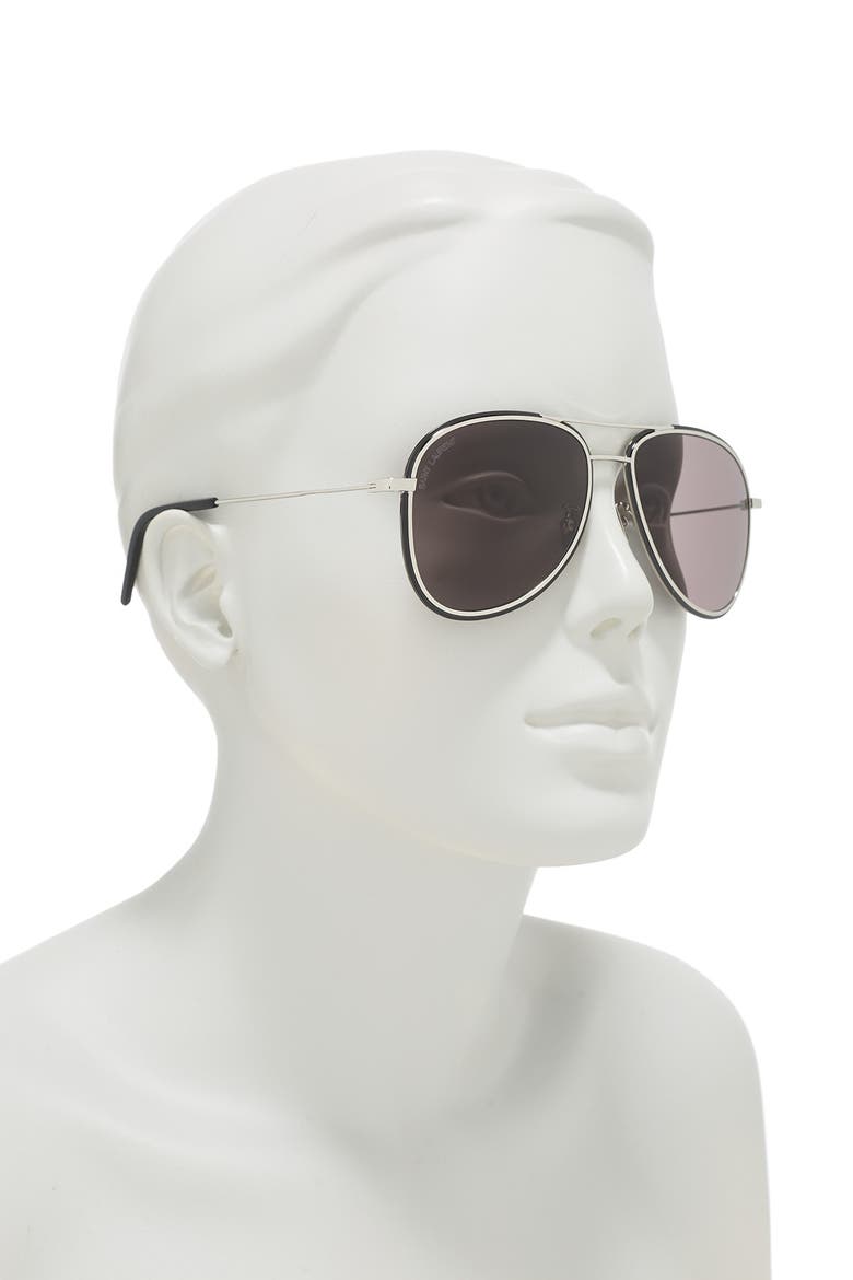 Aviator 56mm Sunglasses, Alternate, color, BLACK BLACK GREY