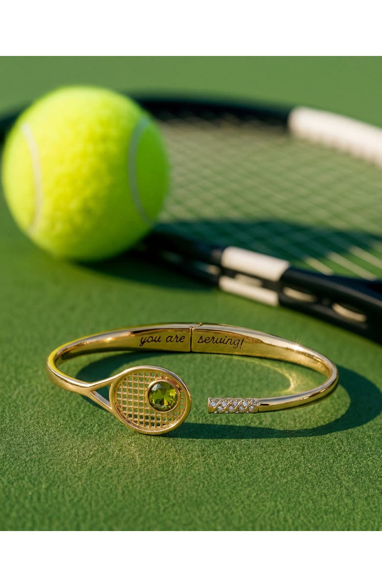 Alex and Ani Tennis Racket 'You Are Serving' Hinge Cuff Bracelet, Alternate, color, Gold