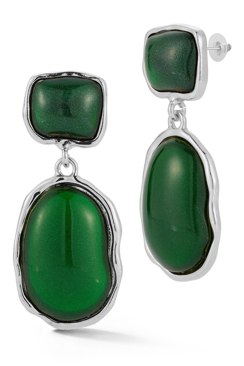 Resin Drop Earrings, Main, color, SILVER