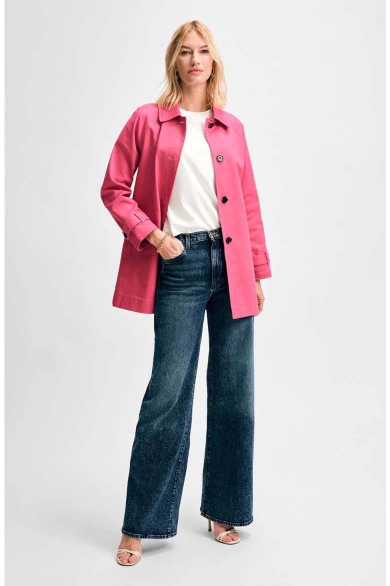 Mid Length Twill Jacket, Alternate, color, PINK