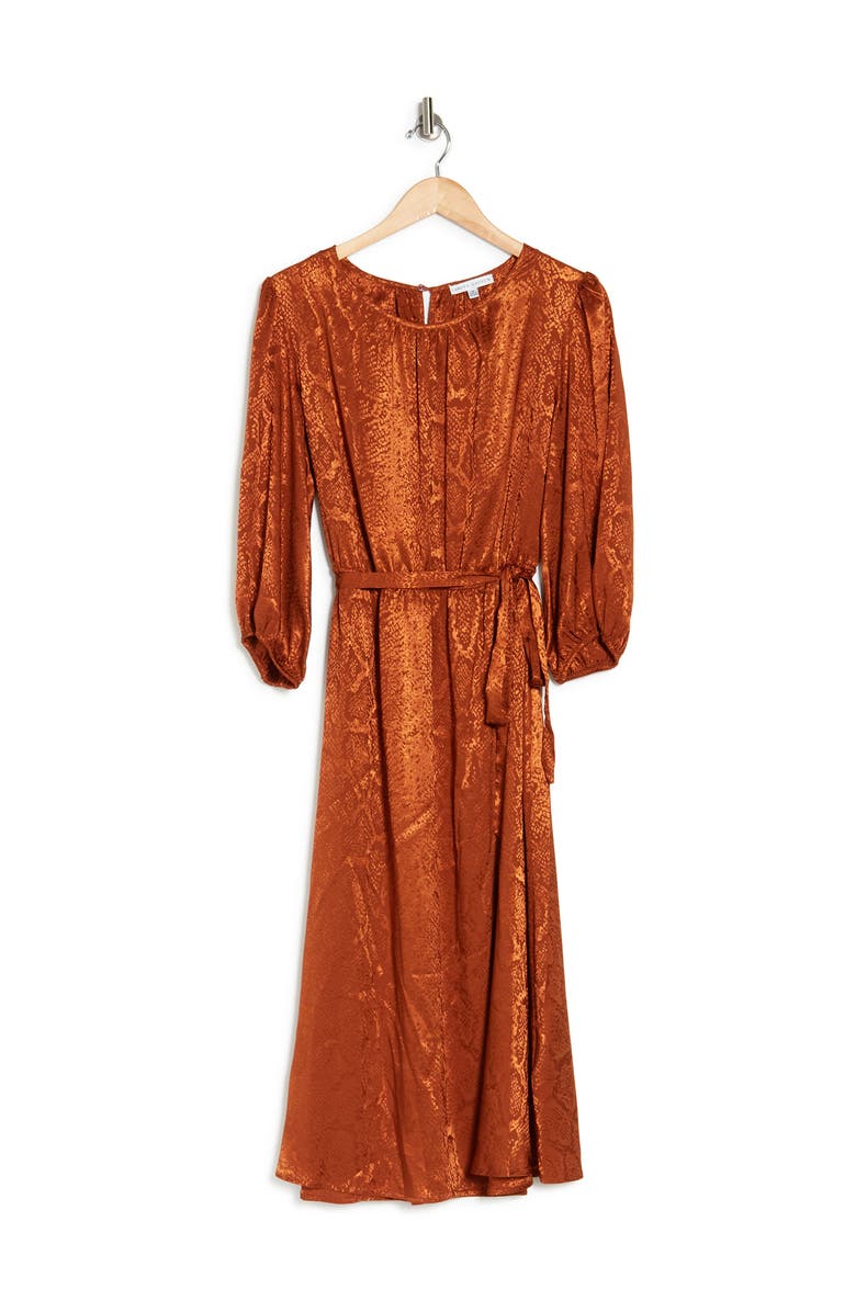 SANDRA DARREN 3/4 Sleeve Midi Dress, Alternate, color, 