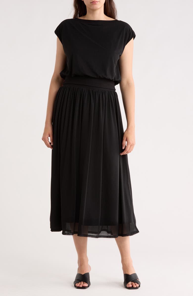 Gemma + Jane Knit Top & Midi Skirt Set, Main, color, Black