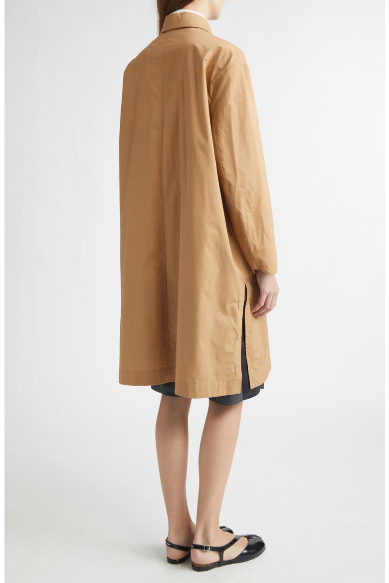 Textured Bib Cotton Coat, Alternate, color, DARK BEIGE
