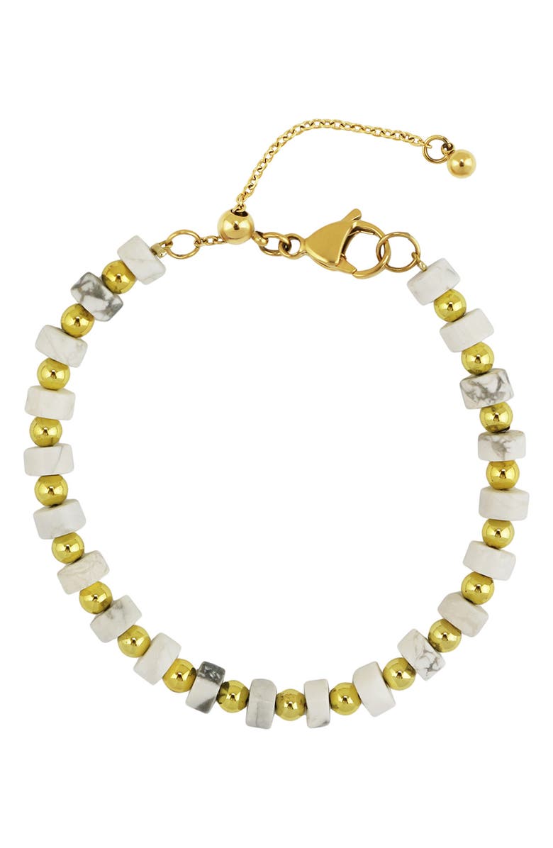 REBL Gender Inclusive White Magnetite Bracelet, Main, color, Gold