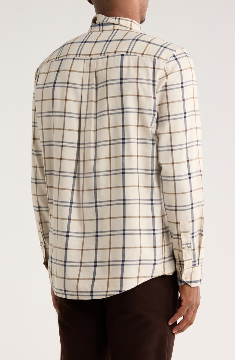 Nordstrom Flannel Button-Up Shirt, Alternate, color, Beige Grid Plaid