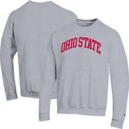 Champion Men's Champion  Heather Gray Ohio State Buckeyes Basic Arch Fleece Pullover Sweatshirt