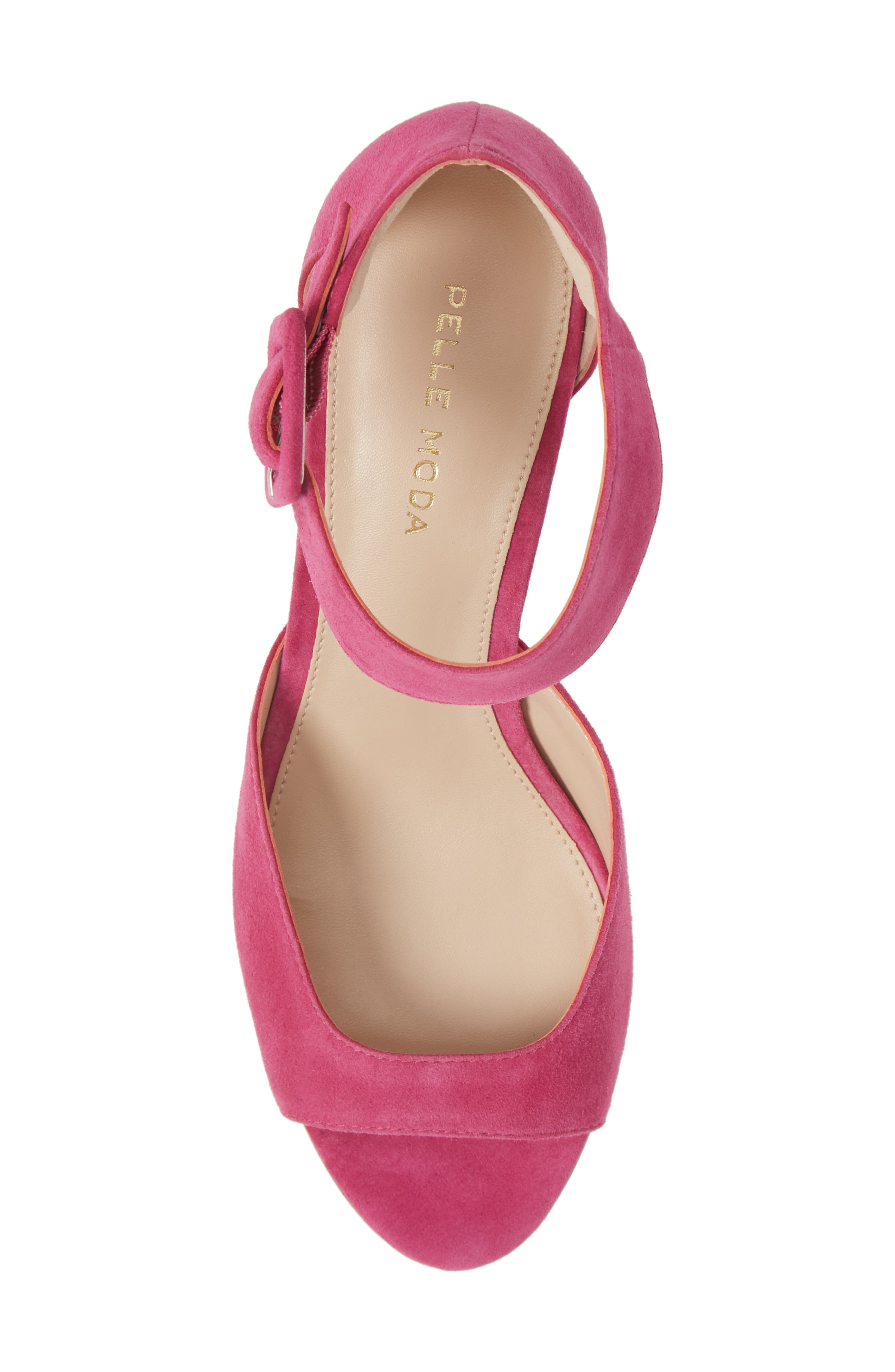 'Berlin' Ankle Strap Sandal, Alternate, color, MAGENTA SUEDE