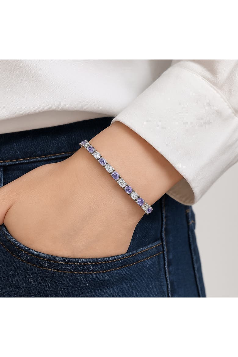 Created Amethyst Adjustable Tennis Bracelet, Alternate, color, Purple