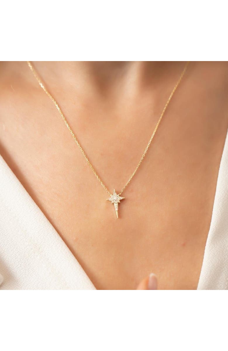 Spero London Northern Star Polaris Sterling Silver Necklace, Alternate, color, Gold