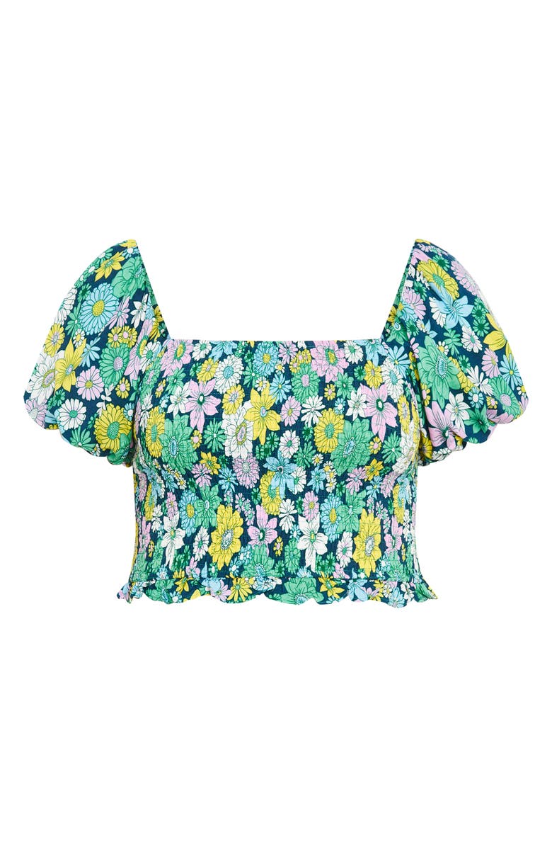 City Chic Naomi Smocked Off the Shoulder Top, Alternate, color, Hippie Chic