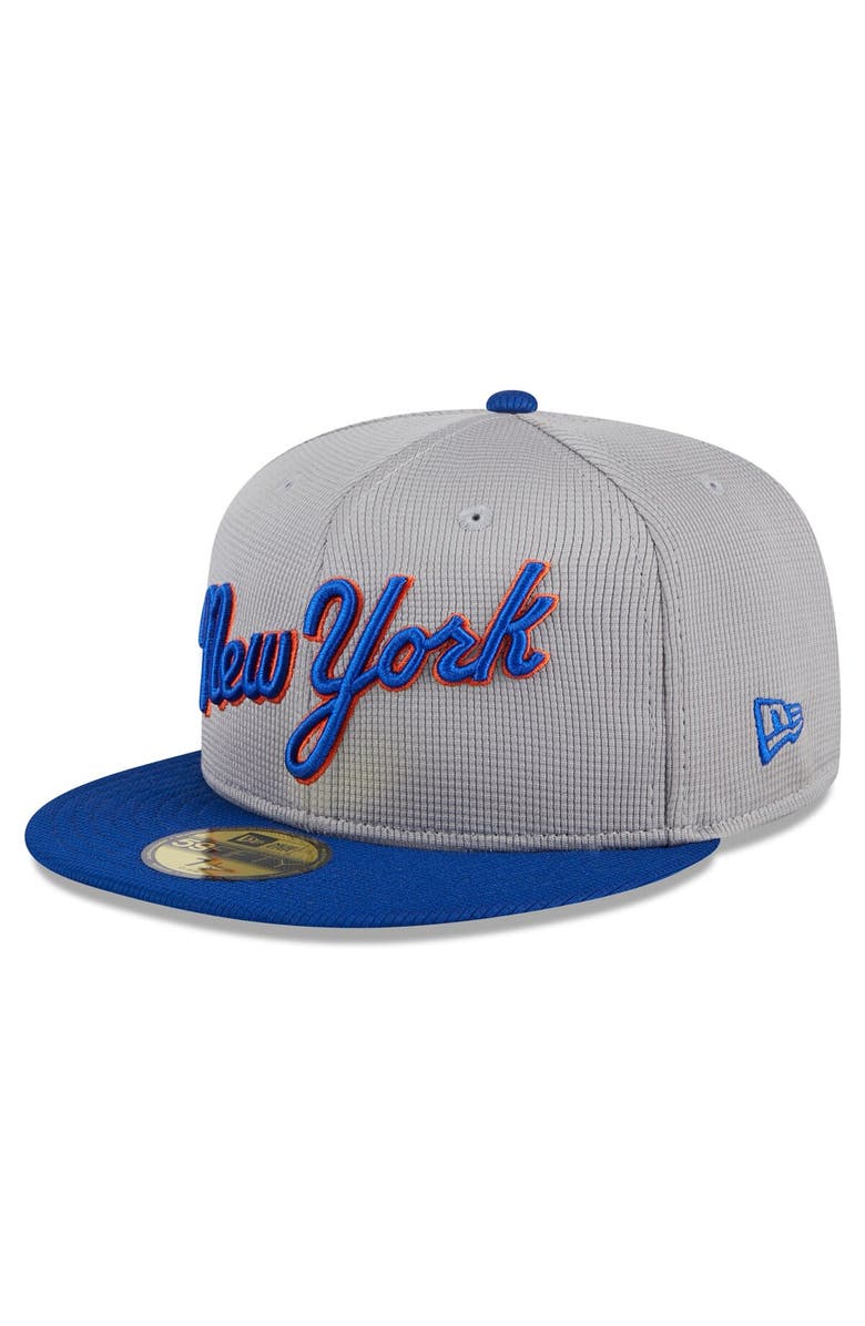 New Era Men's New Era  Gray New York Mets 2024 Batting Practice 59FIFTY Fitted Hat, Alternate, color, 